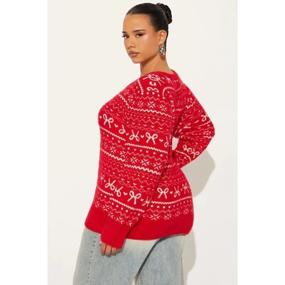Red Pullover Sweater - Picture 3 of 9